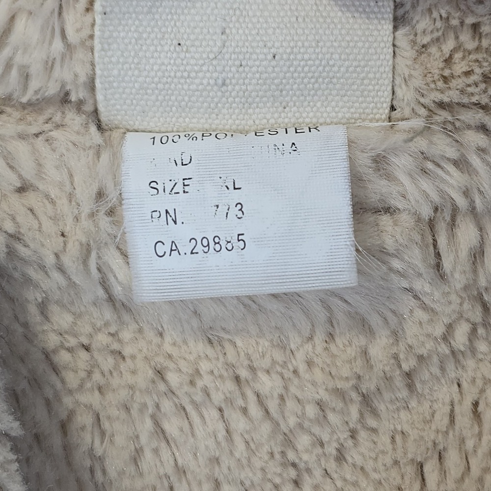 O'Neill Womens XL Sherpa Lined Jacket Ivory Hooded Zip Off Sleeves Floral‎ - Picture 5 of 13